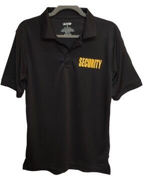 Ryno Gear Men’s Security Black Short Sleeve Uniform Polo Shirt. Small.